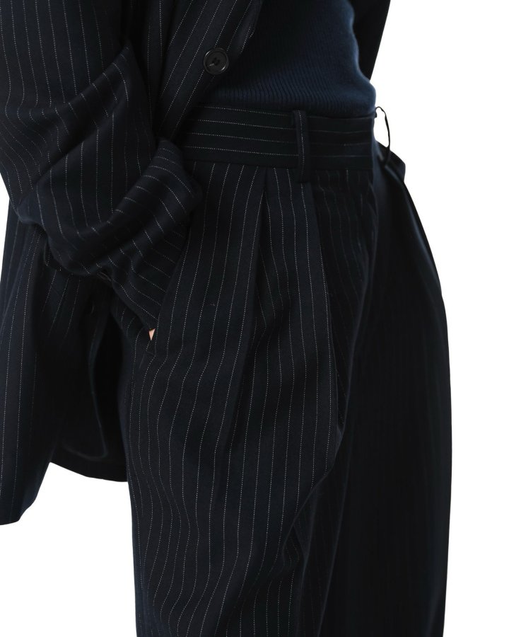 Paper Moon - Korean Women Fashion - #momslook - Pin Striped ​Low Waisted Double Pleats Wide Trousers​