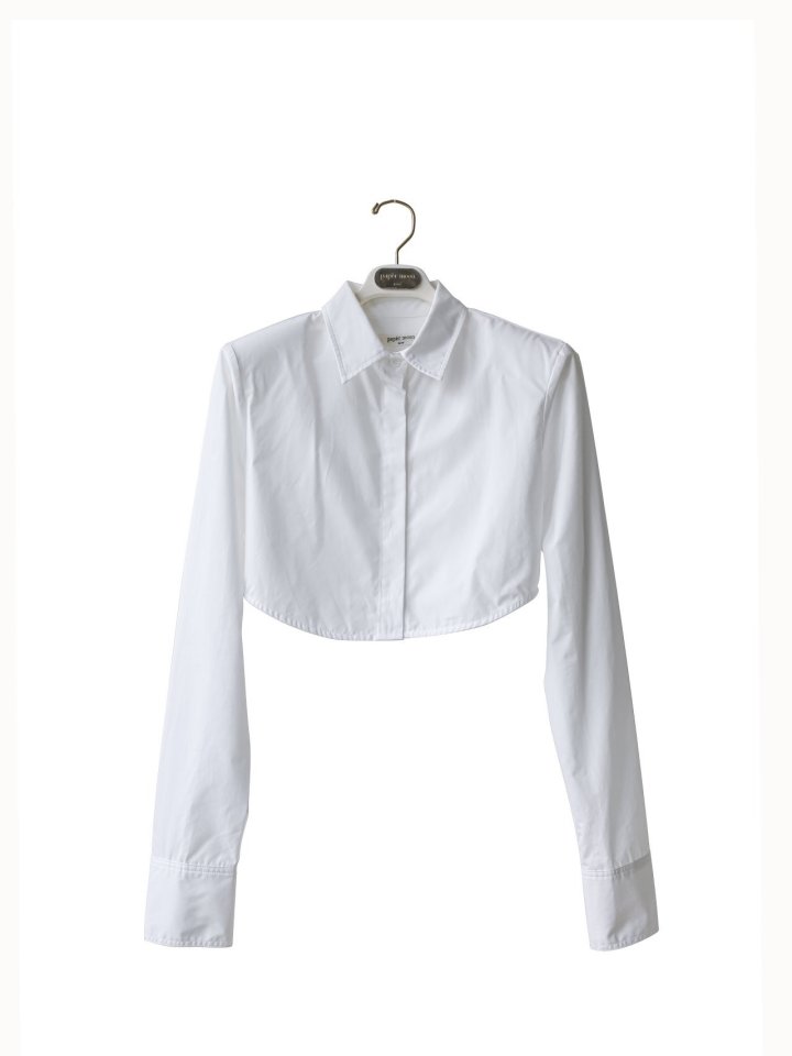 Paper Moon - Korean Women Fashion - #momslook - LUX Shoulder Pad​ Cropped Button Down Shirt - 3