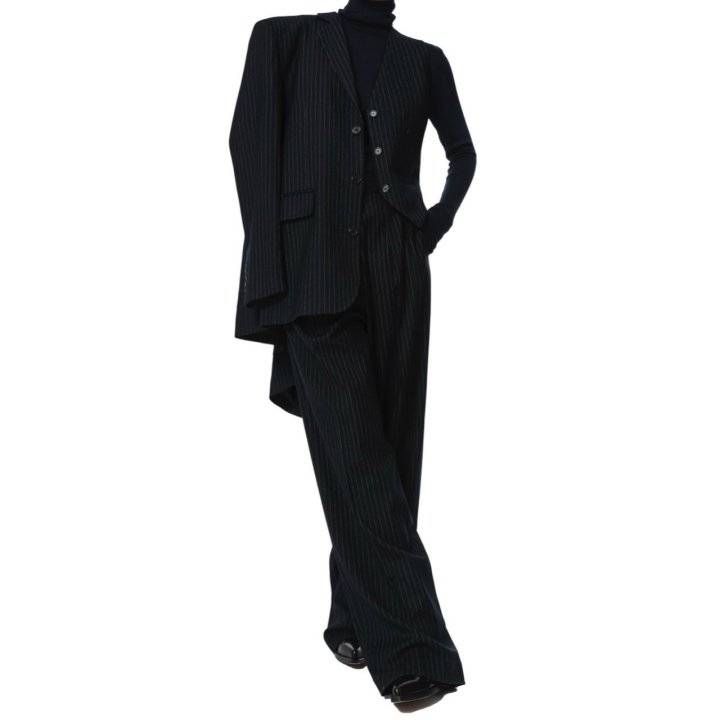 Paper Moon - Korean Women Fashion - #restrostyle - Pin Striped ​Low Waisted Double Pleats Wide Trousers​ - 6