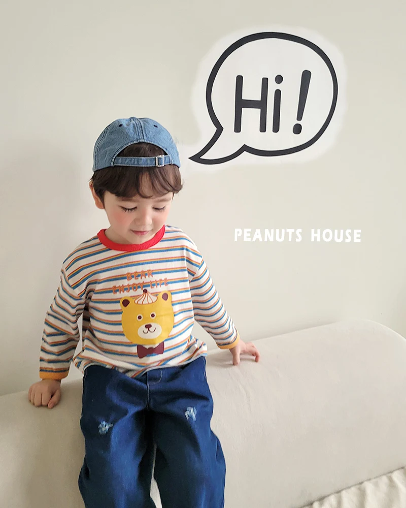 Peanuts - Korean Children Fashion - #childrensboutique - Bow Tie Bear Tee - 12