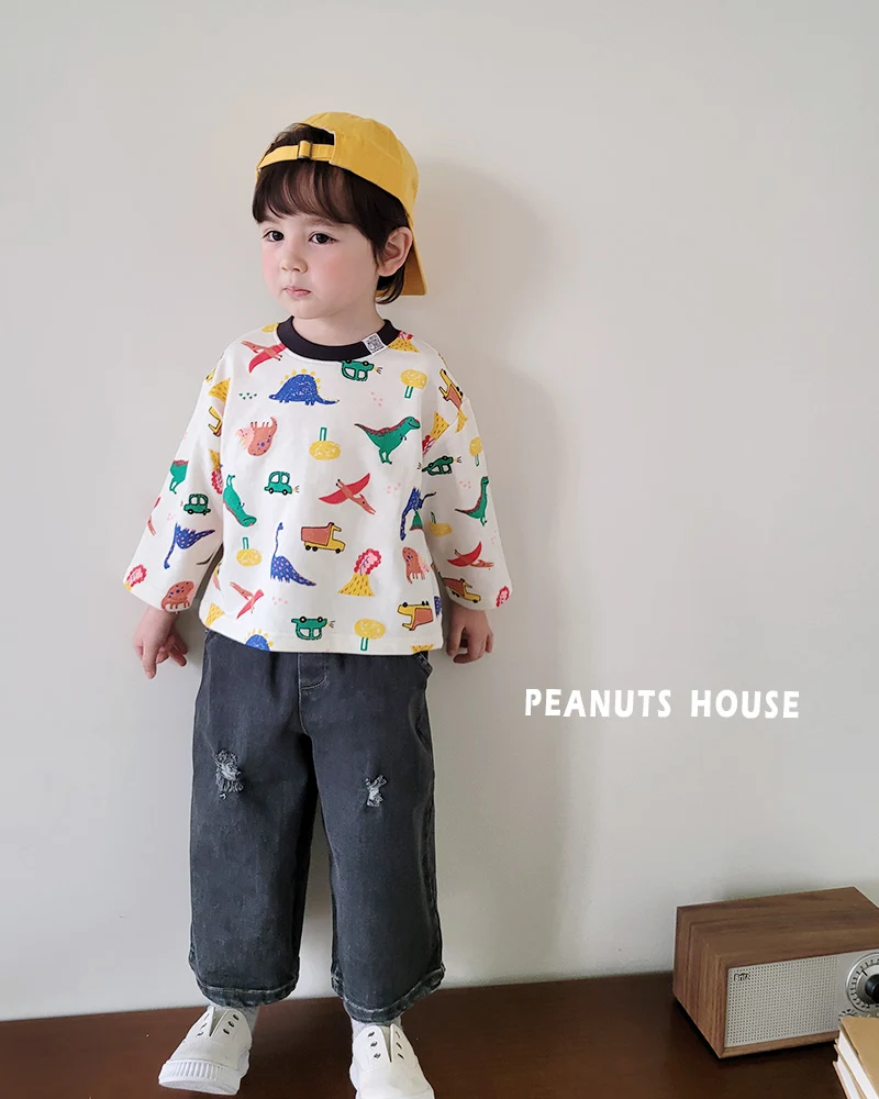 Peanuts - Korean Children Fashion - #kidsshorts - Dino Bear Tee - 4