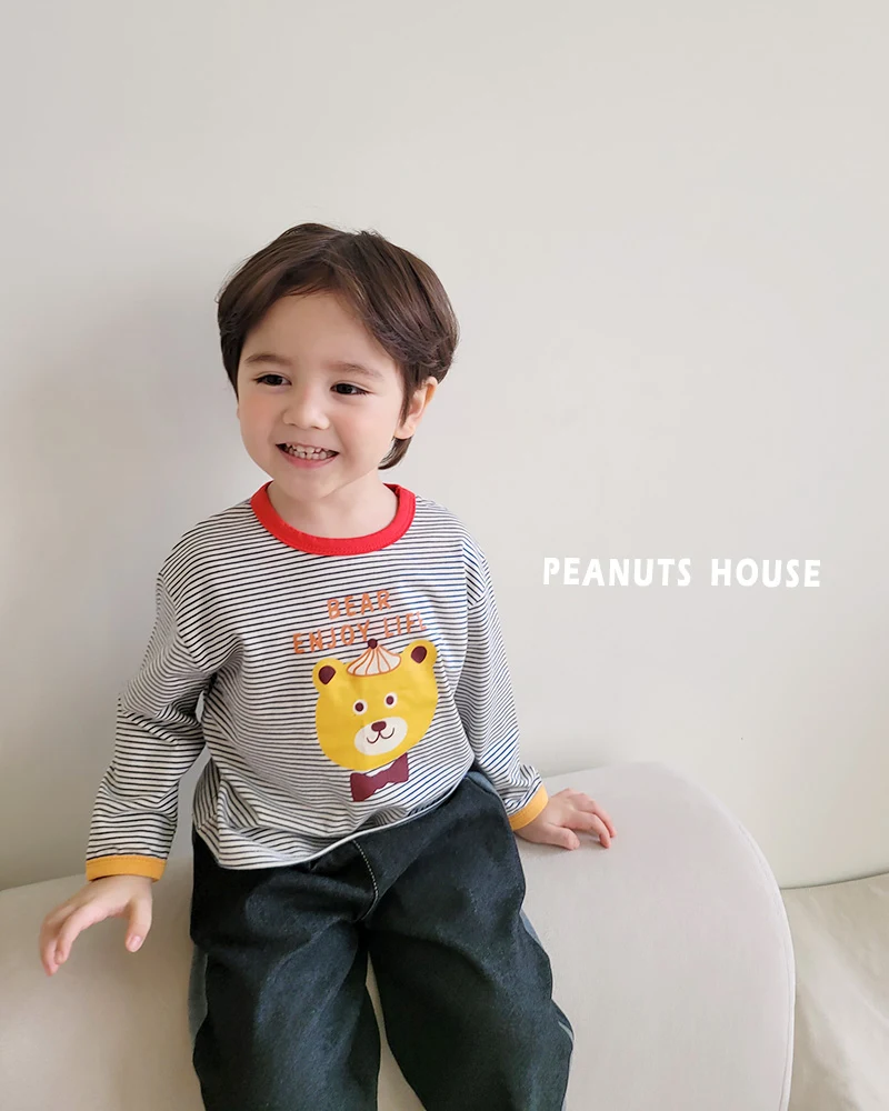 Peanuts - Korean Children Fashion - #kidsstore - Bow Tie Bear Tee - 4