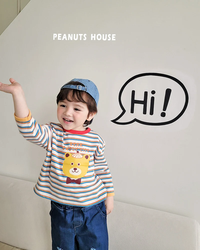 Peanuts - Korean Children Fashion - #minifashionista - Bow Tie Bear Tee - 8