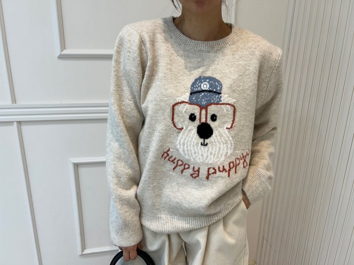 Pearls room - Korean Women Fashion - #momslook - Dog Knit - 6