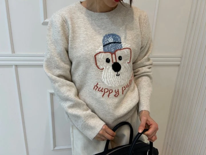 Pearls room - Korean Women Fashion - #momslook - Dog Knit - 8