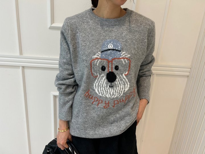 Pearls room - Korean Women Fashion - #restrostyle - Dog Knit