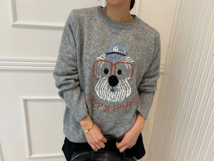 Pearls room - Korean Women Fashion - #shopsmall - Dog Knit - 4