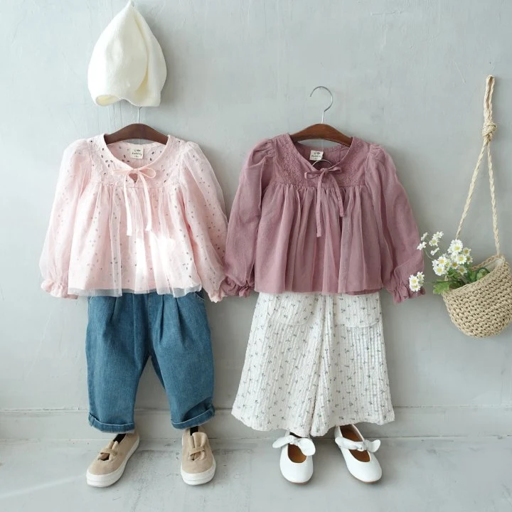 Pudding - Korean Children Fashion - #discoveringself - Ribbon Blouse - 9