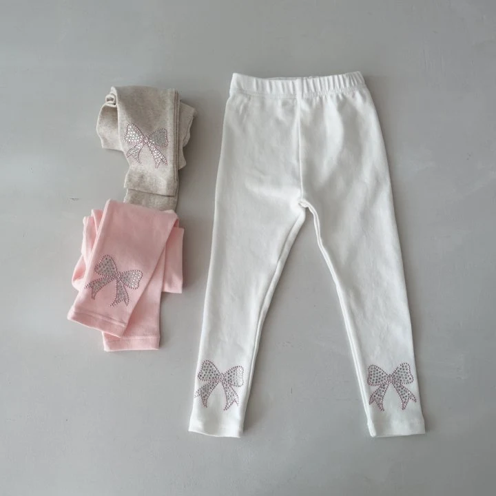 Pudding - Korean Children Fashion - #fashionkids - Ribbon Leggings - 3