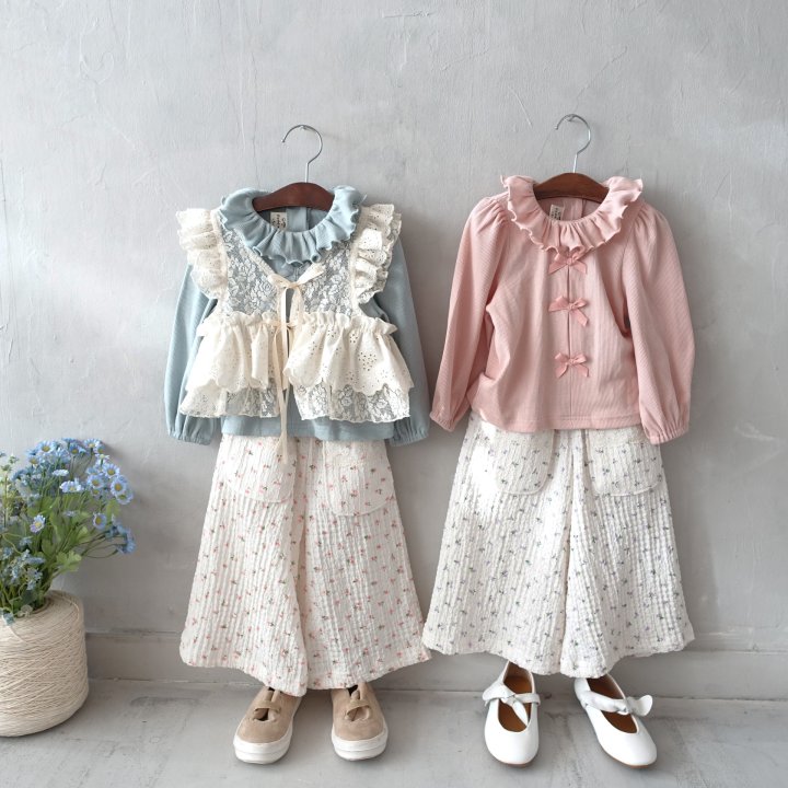 Pudding - Korean Children Fashion - #kidsshorts - Frill Tee - 10