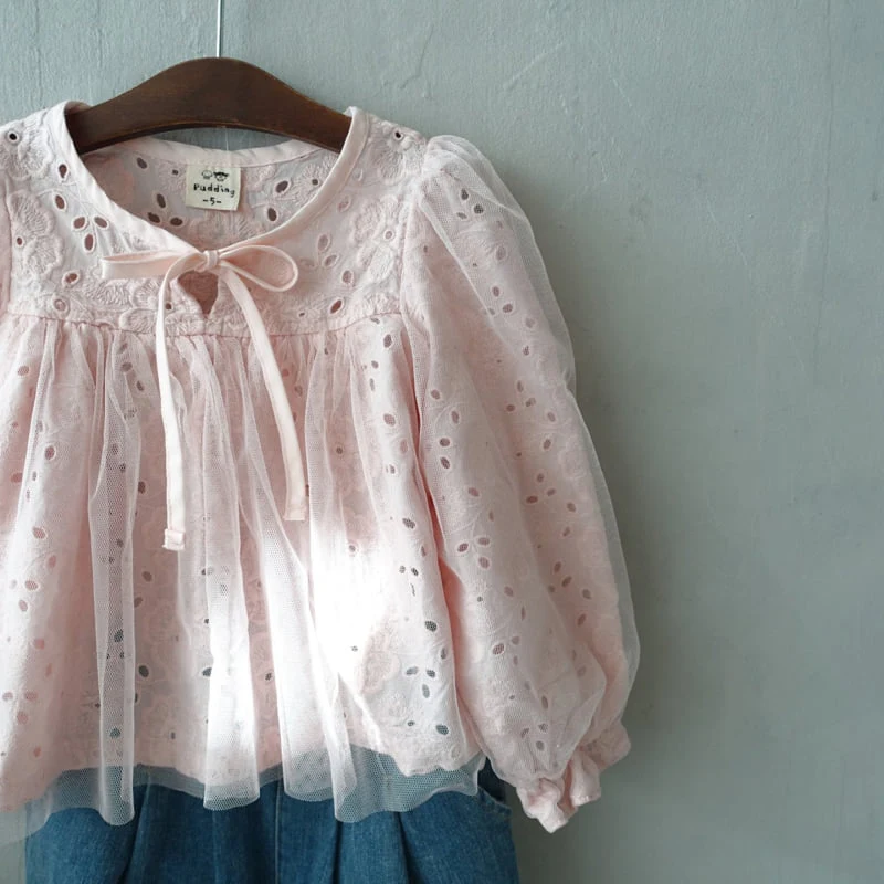 Pudding - Korean Children Fashion - #kidsstore - Ribbon Blouse - 12