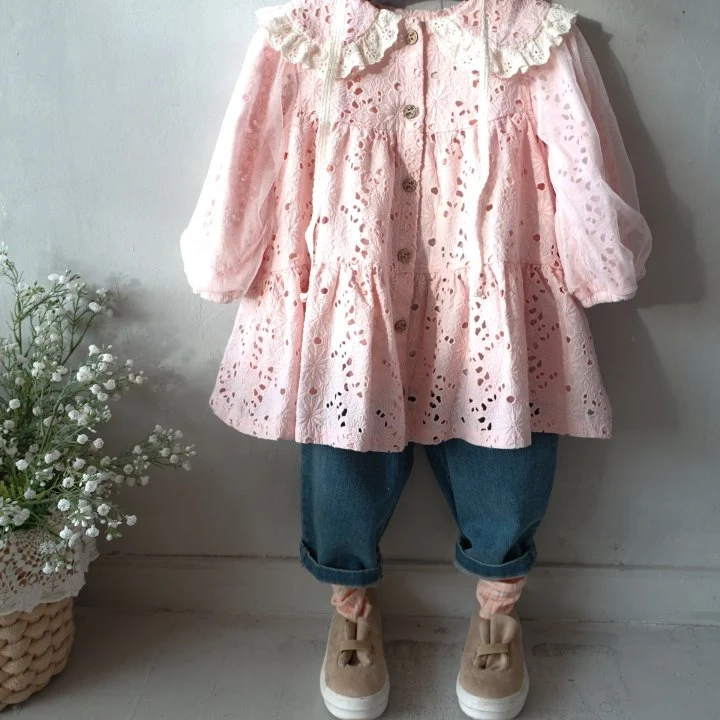 Pudding - Korean Children Fashion - #kidsshorts - Embroidery One-piece - 4