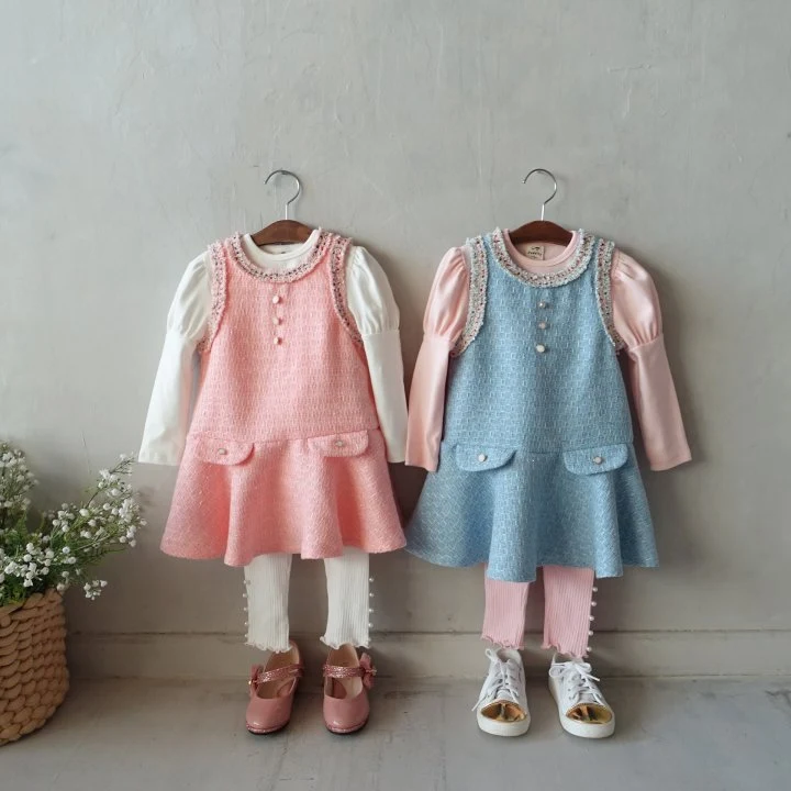 Pudding - Korean Children Fashion - #kidzfashiontrend - Lovely Jumper Skirt - 2