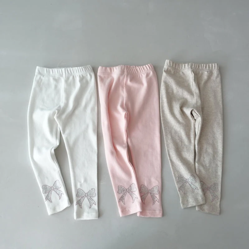 Pudding - Korean Children Fashion - #minifashionista - Ribbon Leggings - 10