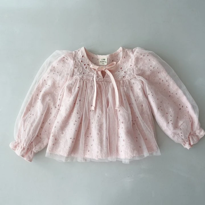 Pudding - Korean Children Fashion - #prettylittlegirls - Ribbon Blouse - 2