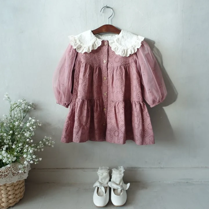 Pudding - Korean Children Fashion - #prettylittlegirls - Embroidery One-piece - 10