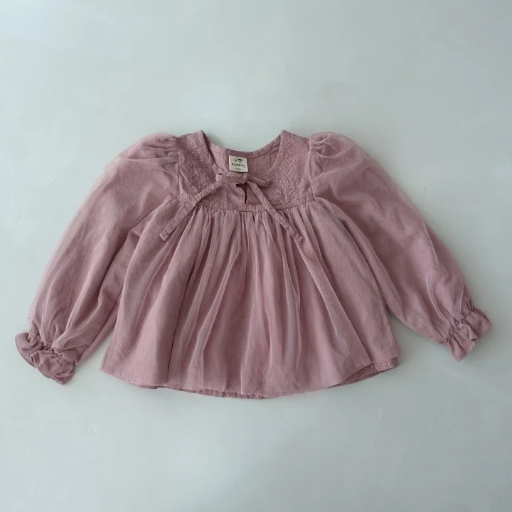 Pudding - Korean Children Fashion - #stylishchildhood - Ribbon Blouse - 5