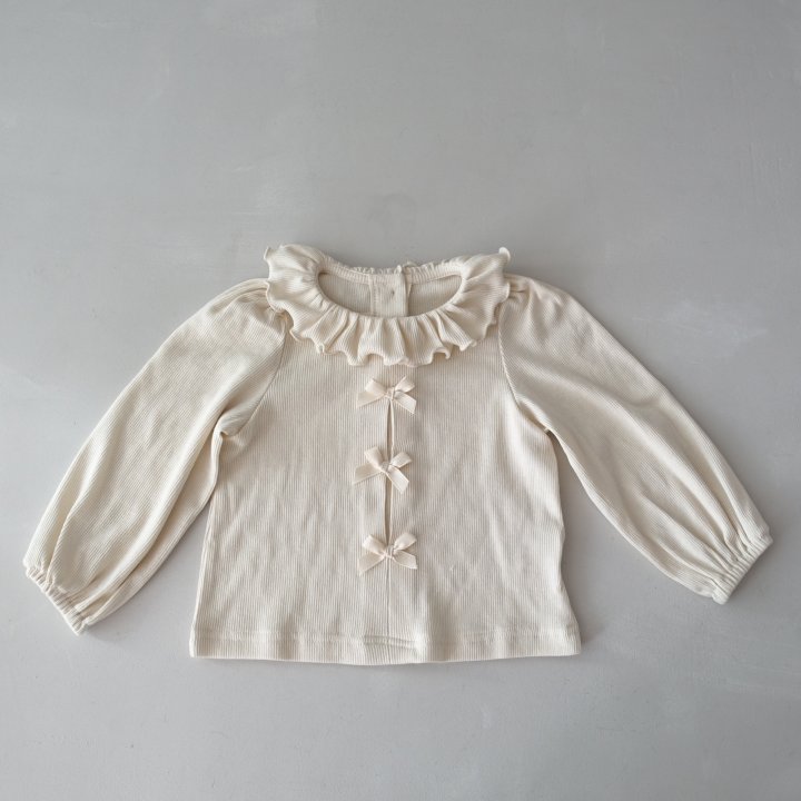 Pudding - Korean Children Fashion - #toddlerclothing - Frill Tee - 4