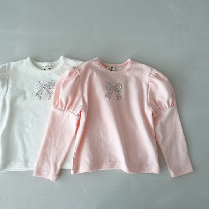 Pudding - Korean Children Fashion - #stylishchildhood - Ribbon Tee - 2