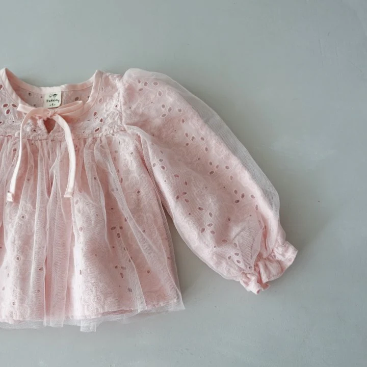 Pudding - Korean Children Fashion - #todddlerfashion - Ribbon Blouse - 3