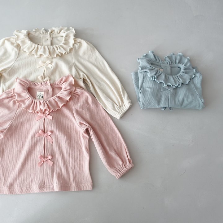 Pudding - Korean Children Fashion - #toddlerclothing - Frill Tee - 3