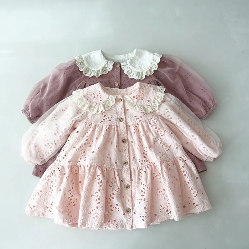 Pudding - Korean Children Fashion - #toddlerclothing - Embroidery One-piece - 12