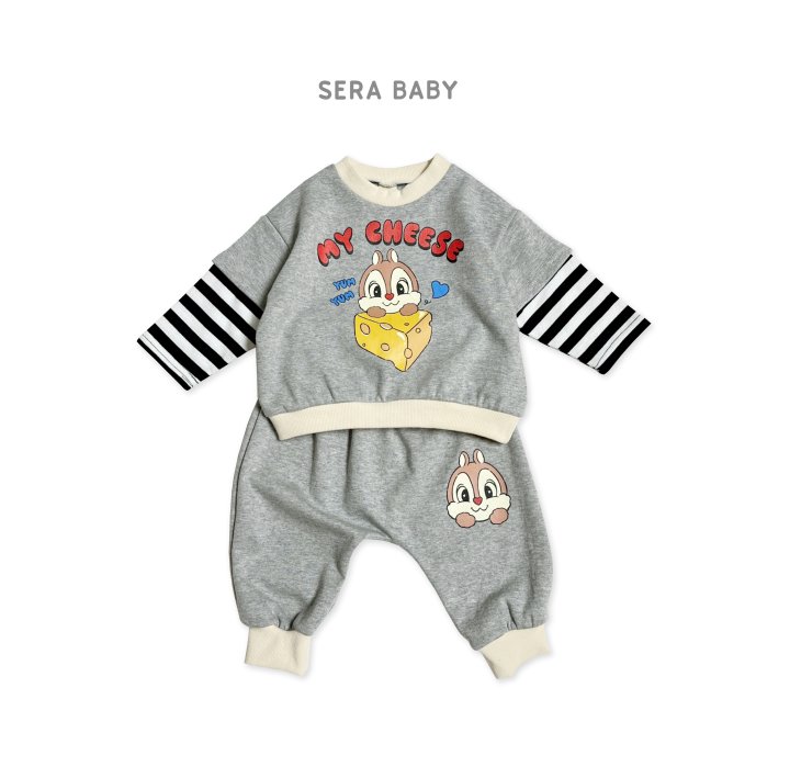 Sera - Korean Baby Fashion - #babyboutique - Bebe Cheese Layered Top Bottom Set - 2