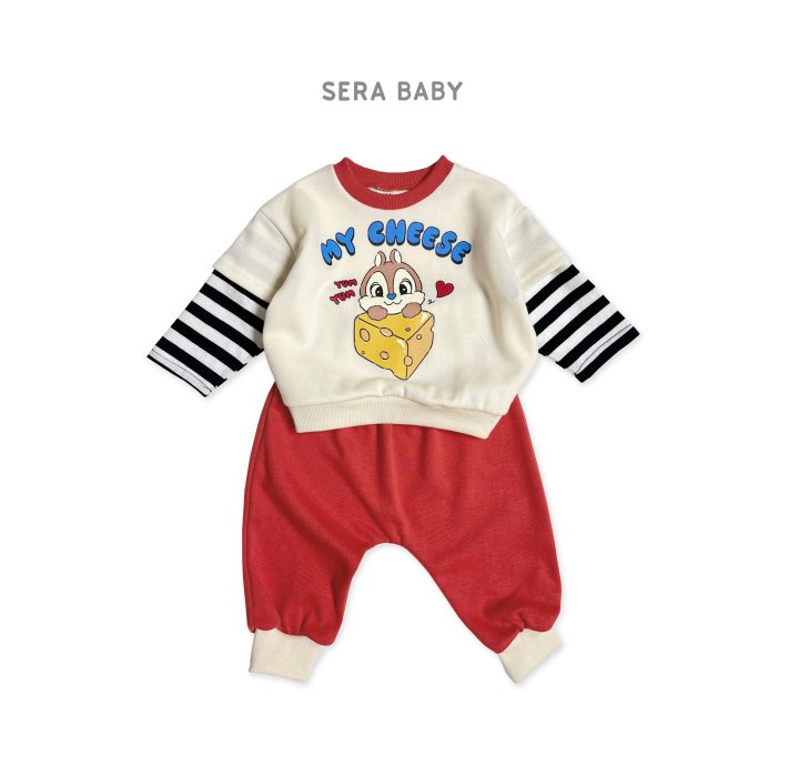 Sera - Korean Baby Fashion - #babyboutiqueclothing - Bebe Cheese Layered Top Bottom Set - 3