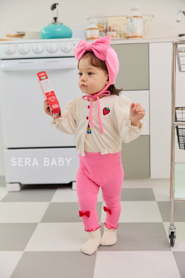 Sera - Korean Baby Fashion - #babyclothing - Bebe Ribbed Ribbon Leggings - 4