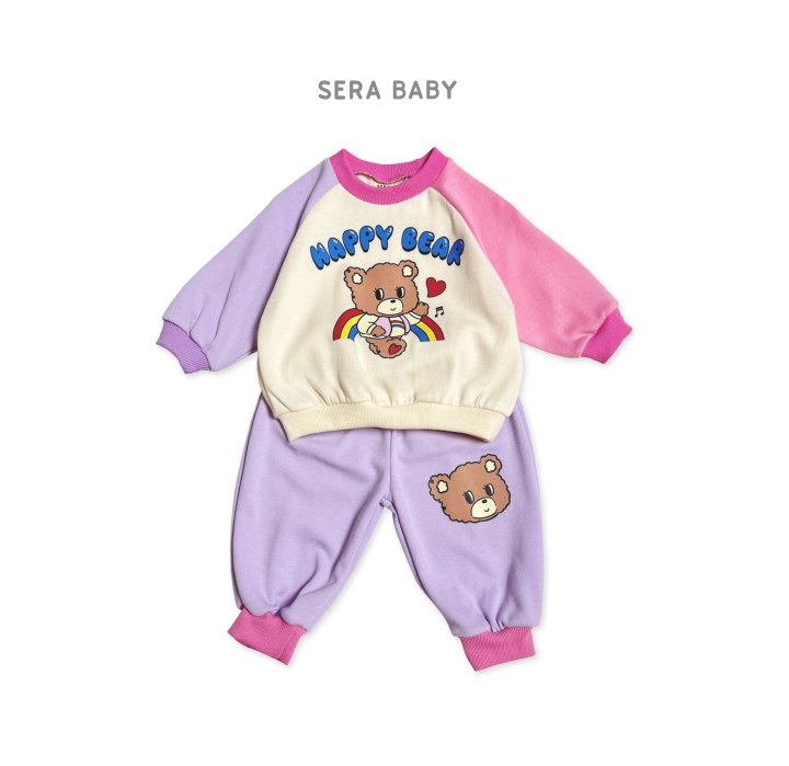 Sera - Korean Baby Fashion - #babyfashion - Bebe Rainbow Bear Top Bottom Set - 2