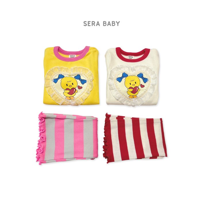 Sera - Korean Baby Fashion - #babyfever - Bebe Lace Heart Top Bottom Set - 2