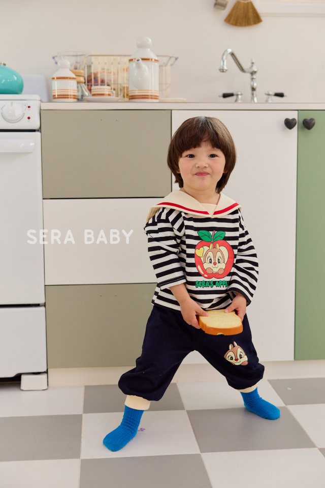 Sera - Korean Baby Fashion - #babyfever - Bebe Stripe Sailor Top Bottom Set - 8