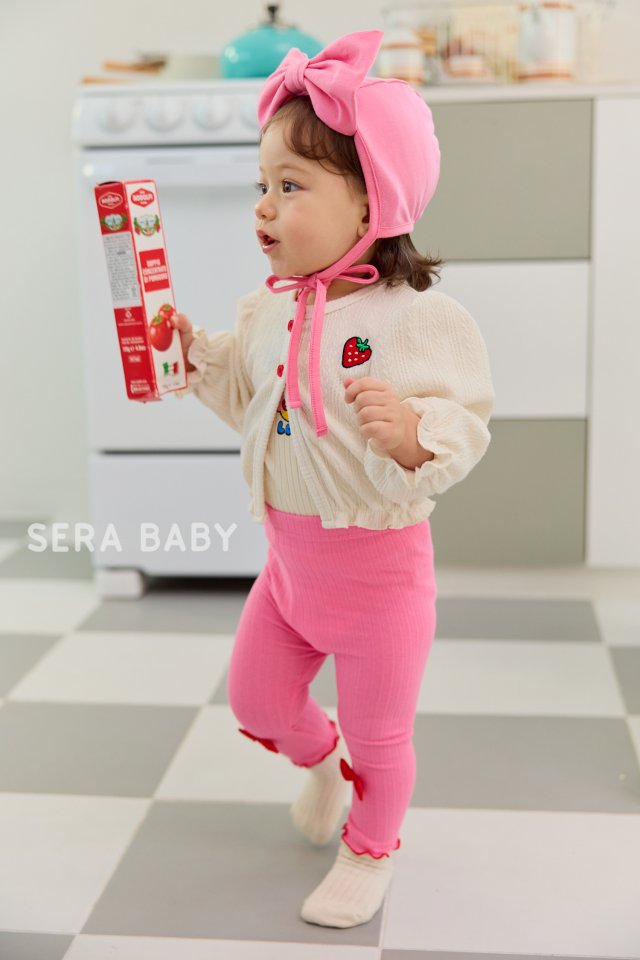 Sera - Korean Baby Fashion - #babyfever - Bebe Ribbed Ribbon Leggings - 5