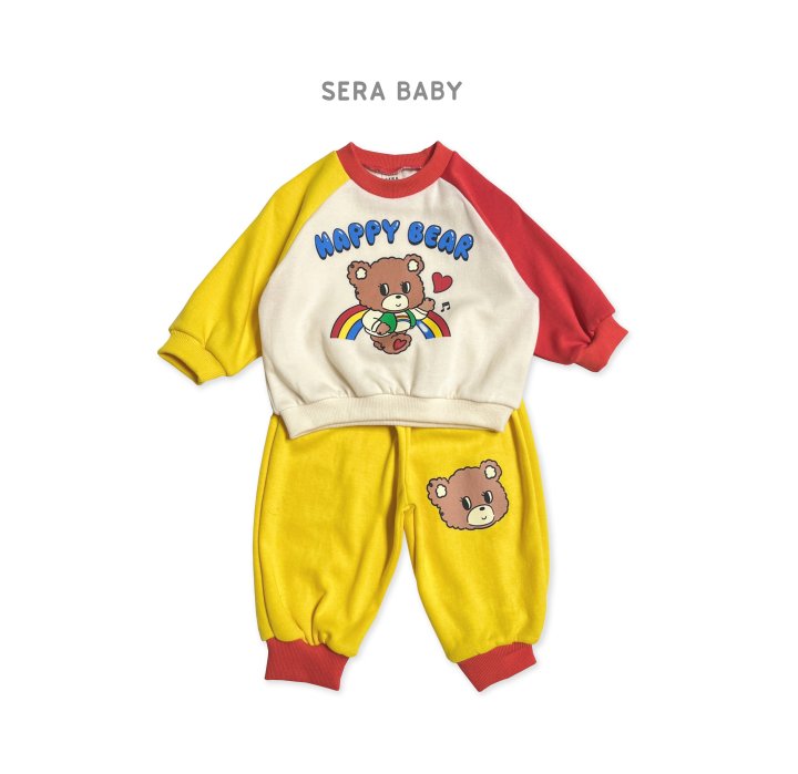 Sera - Korean Baby Fashion - #babyfever - Bebe Rainbow Bear Top Bottom Set - 3