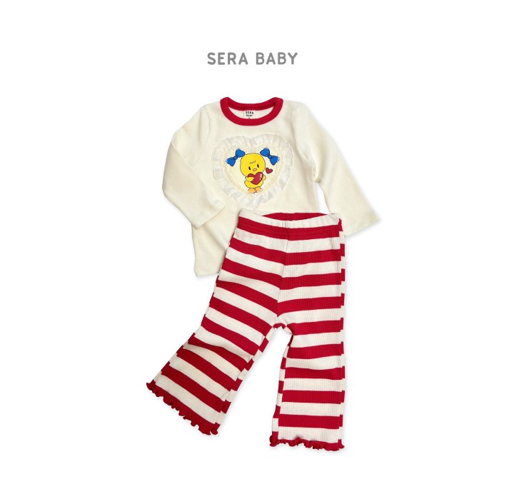 Sera - Korean Baby Fashion - #babygirlfashion - Bebe Lace Heart Top Bottom Set - 3