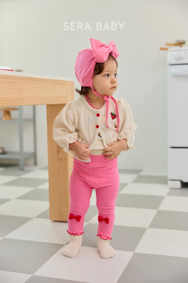 Sera - Korean Baby Fashion - #babygirlfashion - Bebe Ribbed Ribbon Leggings - 6