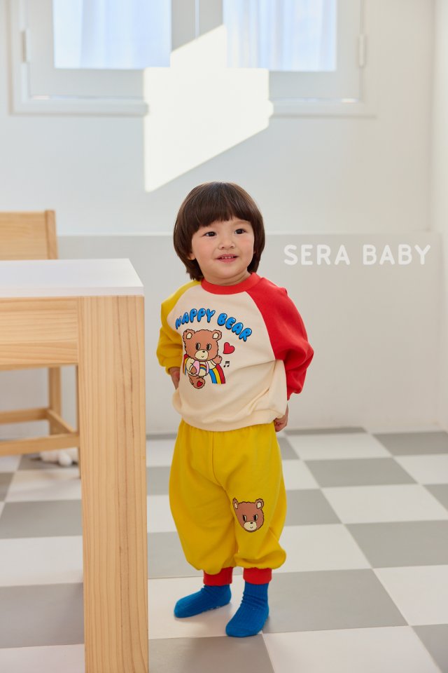 Sera - Korean Baby Fashion - #babyfever - Bebe Rainbow Bear Top Bottom Set - 4