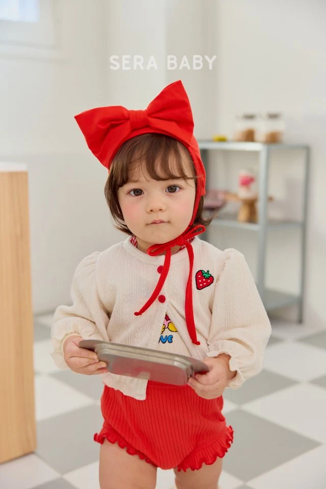 Sera - Korean Baby Fashion - #babylifestyle - Bebe Strawberry Cardigan