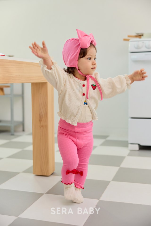 Sera - Korean Baby Fashion - #babylifestyle - Bebe Ribbed Ribbon Leggings - 7