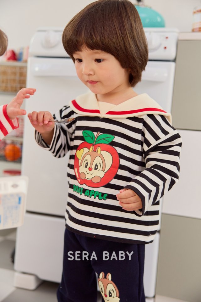 Sera - Korean Baby Fashion - #babyoninstagram - Bebe Stripe Sailor Top Bottom Set - 11