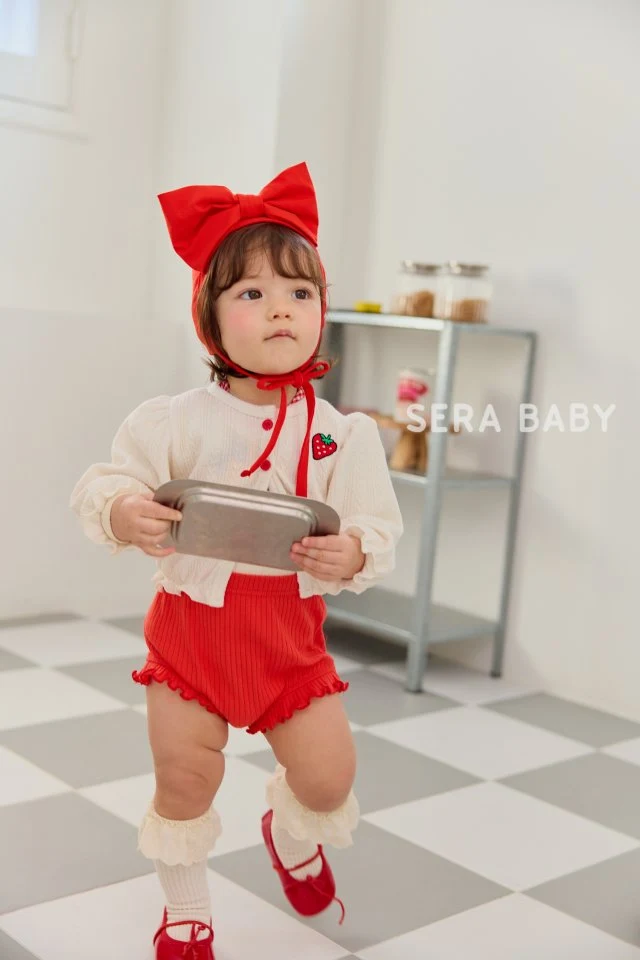 Sera - Korean Baby Fashion - #babyootd - Bebe Strawberry Cardigan - 3