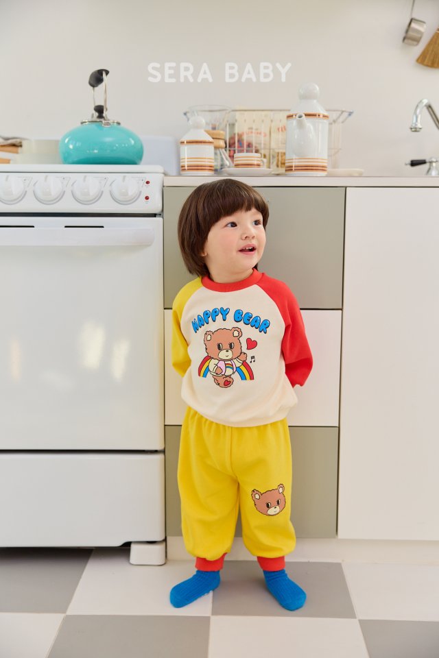 Sera - Korean Baby Fashion - #babyootd - Bebe Rainbow Bear Top Bottom Set - 7