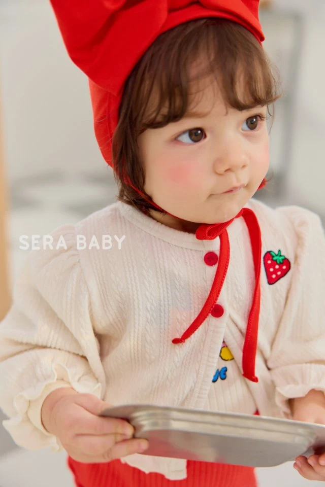 Sera - Korean Baby Fashion - #babyootd - Bebe Strawberry Cardigan - 4