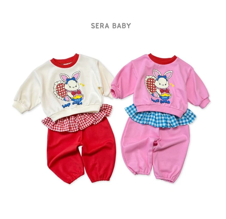 Sera - Korean Baby Fashion - #babyoutfit - Bebe Check Frill Top Bottom Set - 2