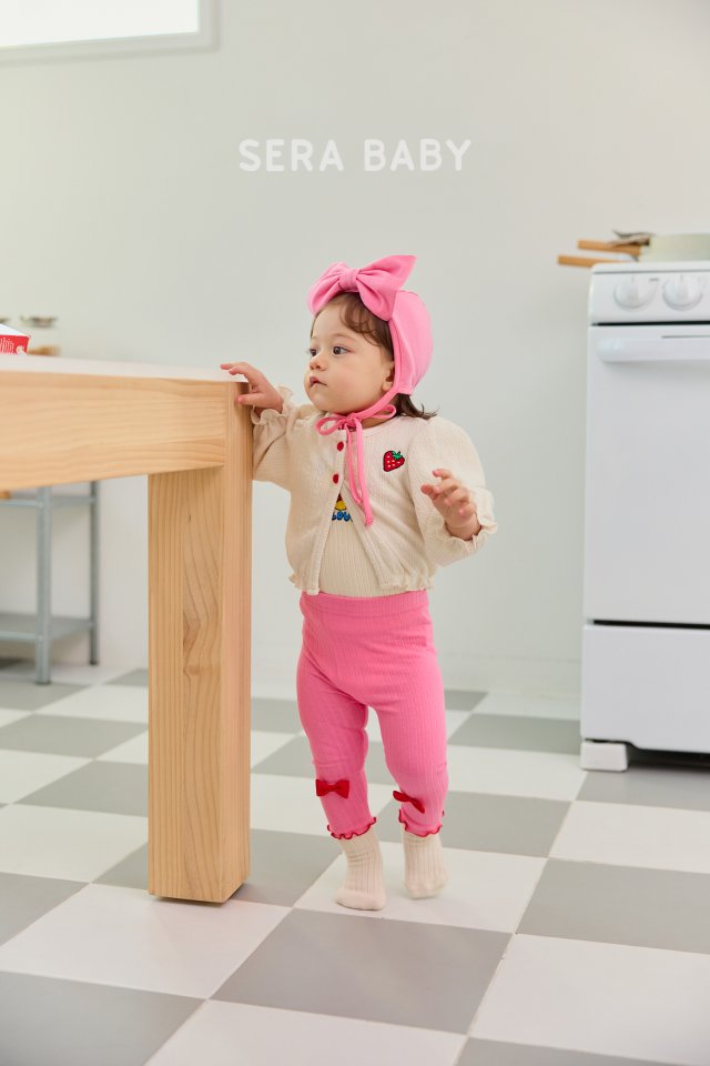 Sera - Korean Baby Fashion - #babyoutfit - Bebe Ribbed Ribbon Leggings - 10