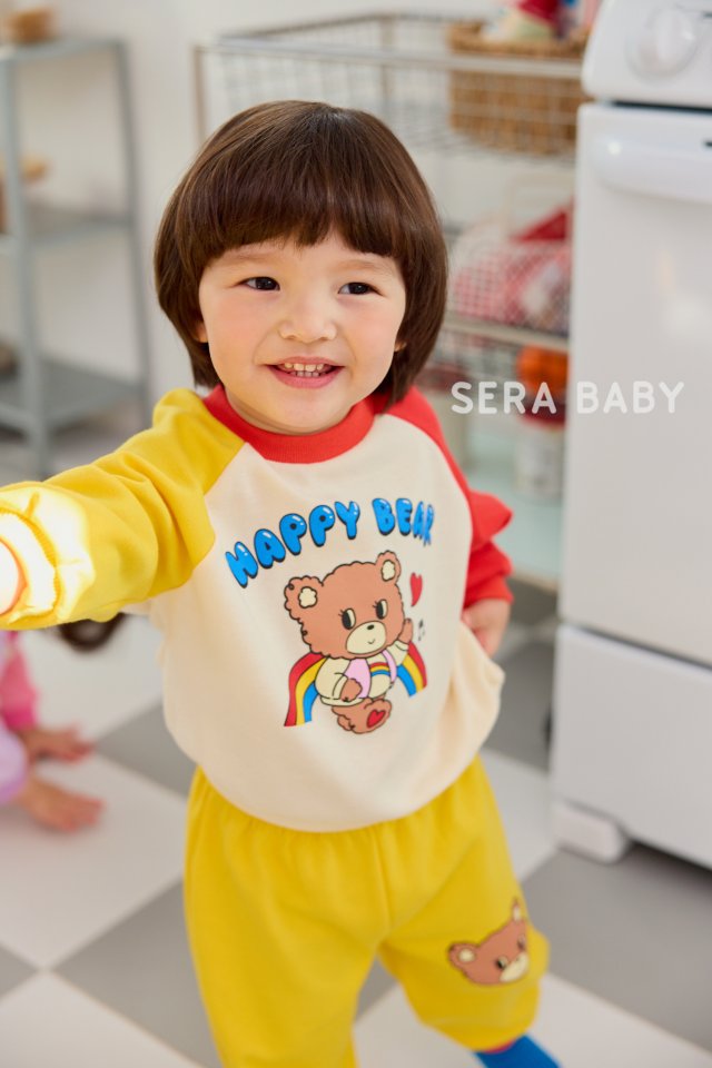 Sera - Korean Baby Fashion - #babyoutfit - Bebe Rainbow Bear Top Bottom Set - 8