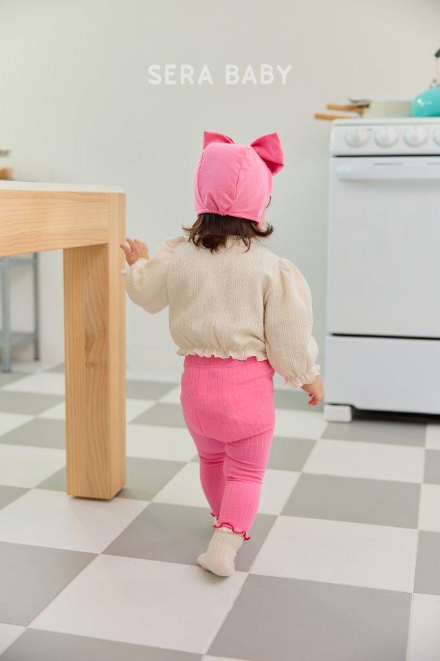 Sera - Korean Baby Fashion - #babywear - Bebe Ribbed Ribbon Leggings - 12