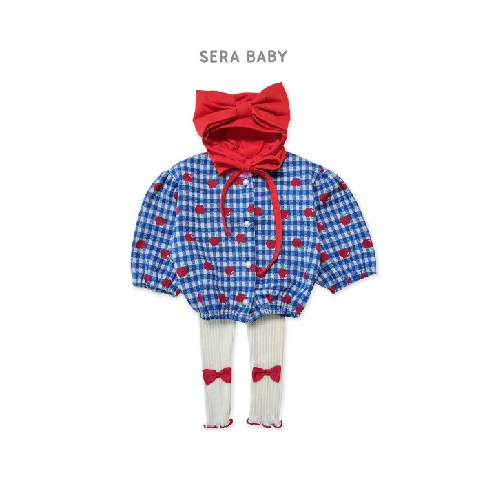 Sera - Korean Baby Fashion - #onlinebabyboutique - Bebe Apple Check Cardigan - 3