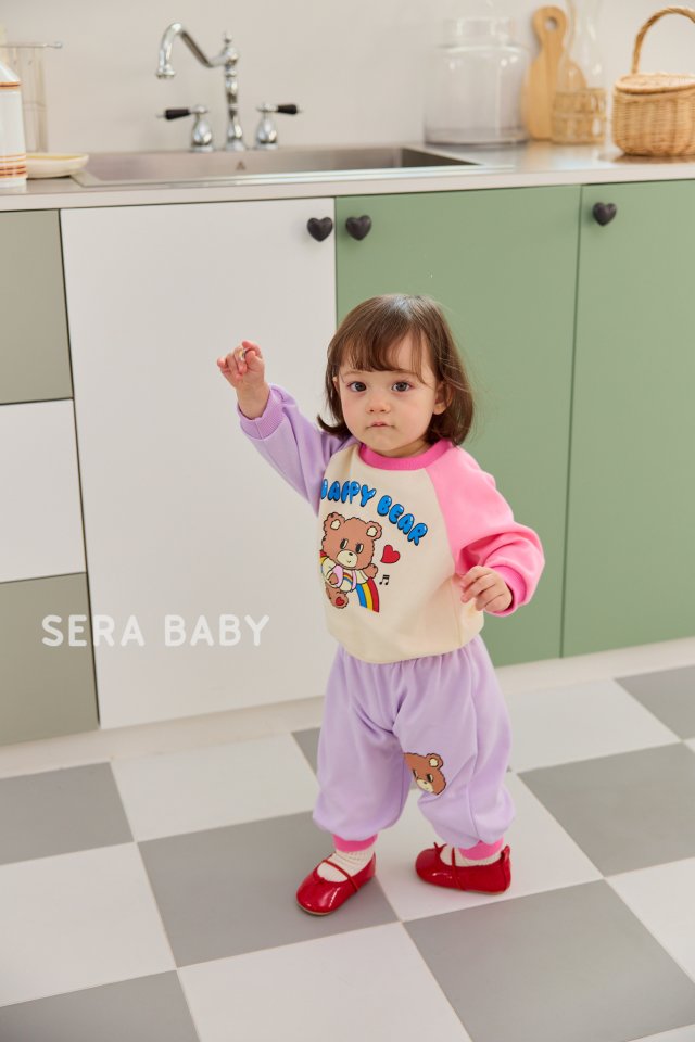 Sera - Korean Baby Fashion - #onlinebabyboutique - Bebe Rainbow Bear Top Bottom Set - 11