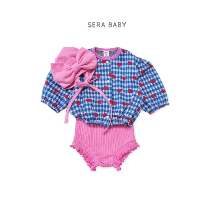 Sera - Korean Baby Fashion - #onlinebabyboutique - Bebe Apple Check Cardigan - 4